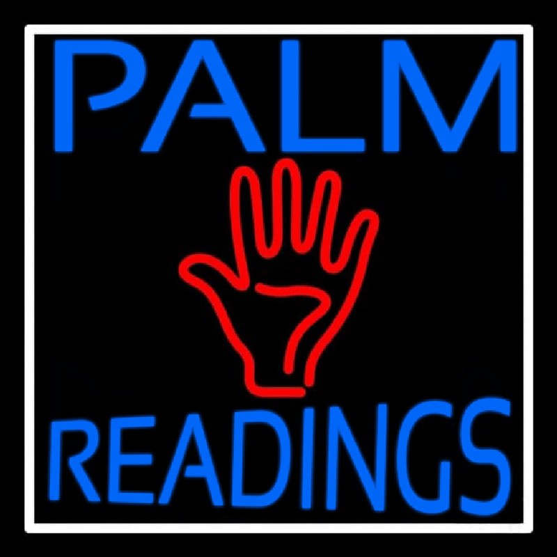Blue Palm Readings With Red Palm Neontábla