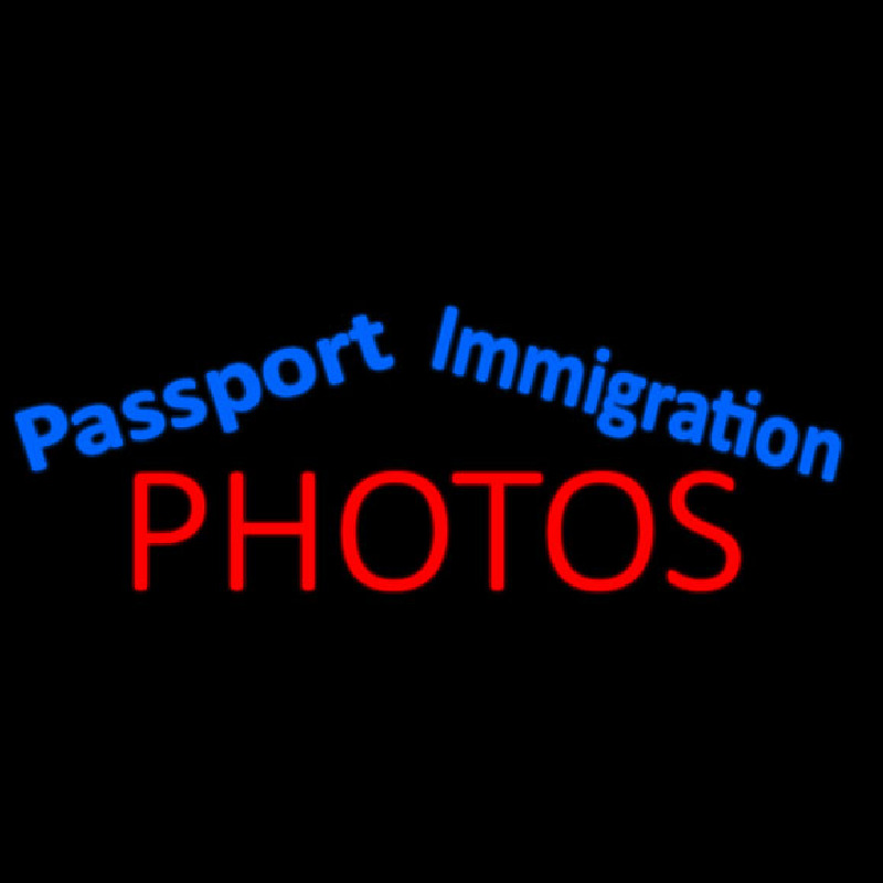 Blue Passport Immigration Photos Neontábla