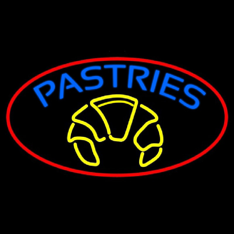 Blue Pastries Logo Neontábla