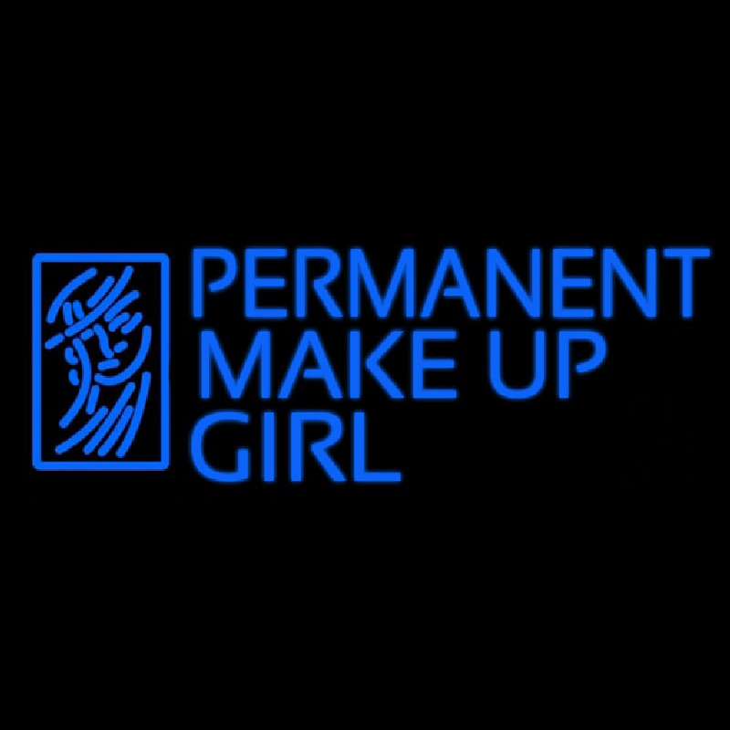 Blue Permanent Makeup Girl Neontábla