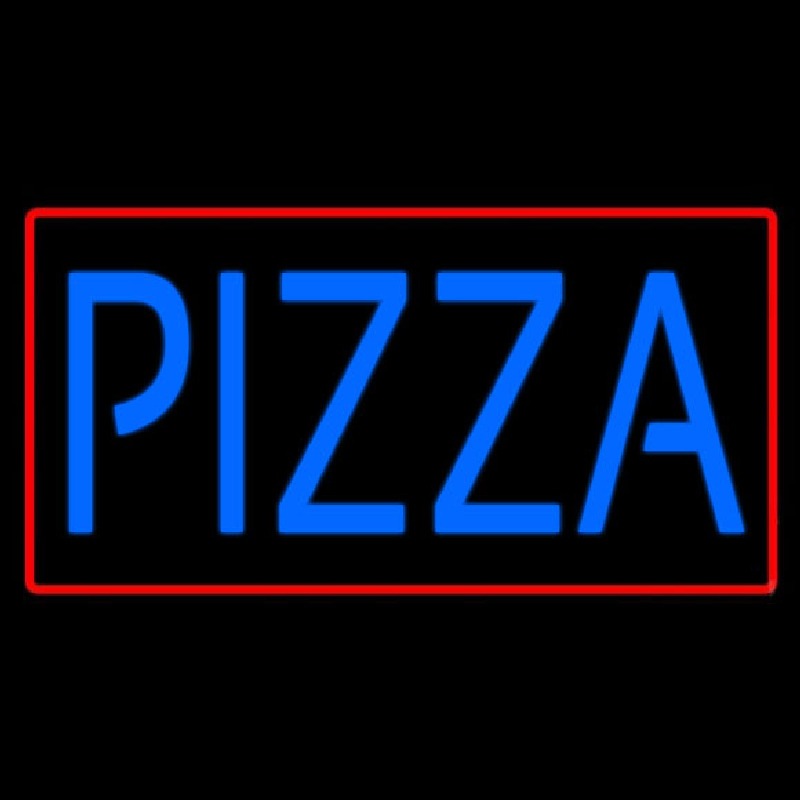 Blue Pizza Red Border Neontábla
