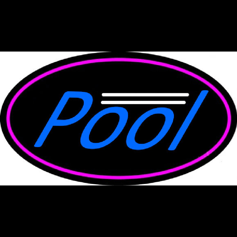 Blue Pool Oval With Pink Border Neontábla