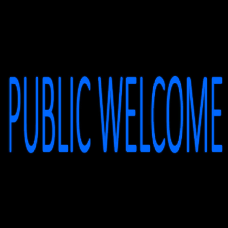Blue Public Welcome Neontábla