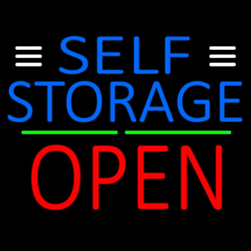 Blue Self Storage With Open 1 Neontábla