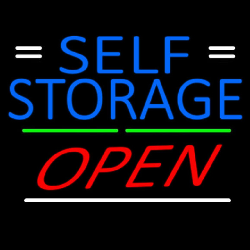 Blue Self Storage With Open 3 Neontábla