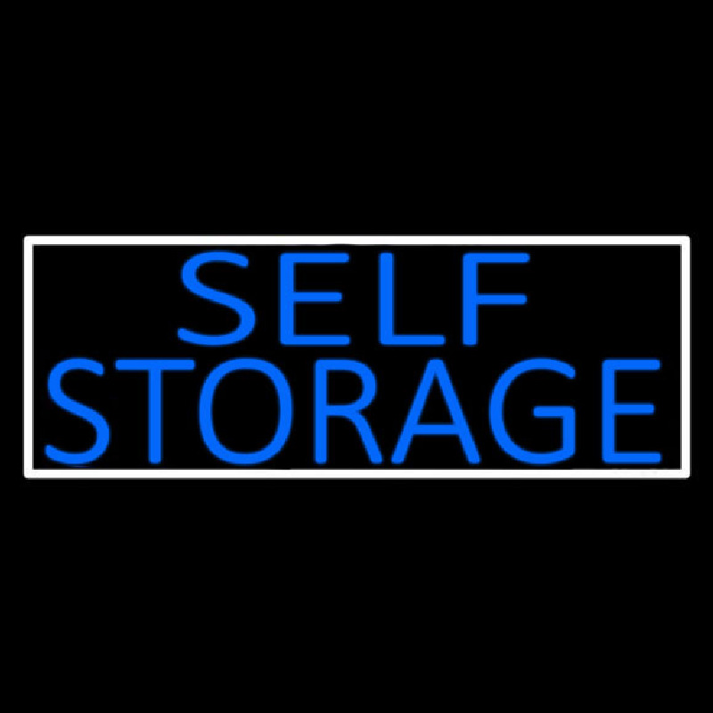 Blue Self Storage With White Border Neontábla
