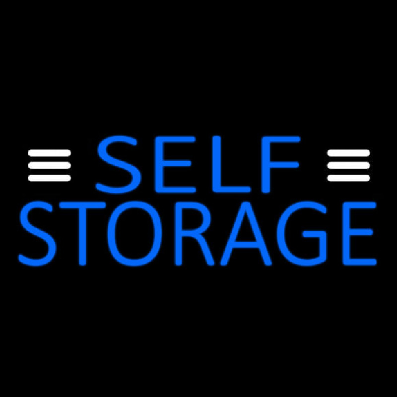 Blue Self Storage With White Line Neontábla
