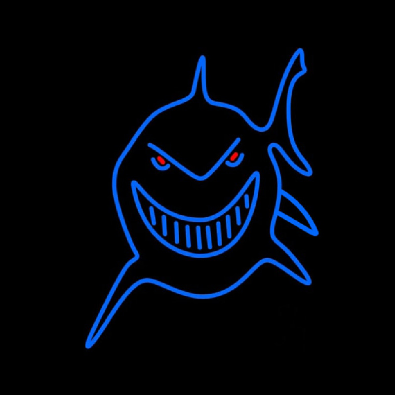 Blue Shark Face Neontábla