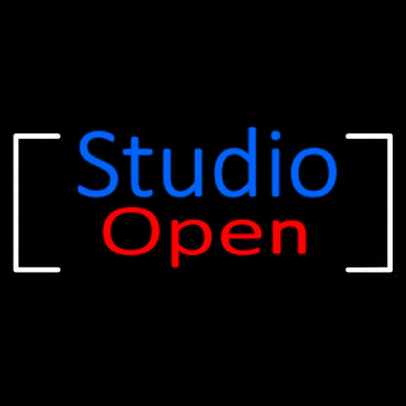 Blue Studio Red Open Border Neontábla