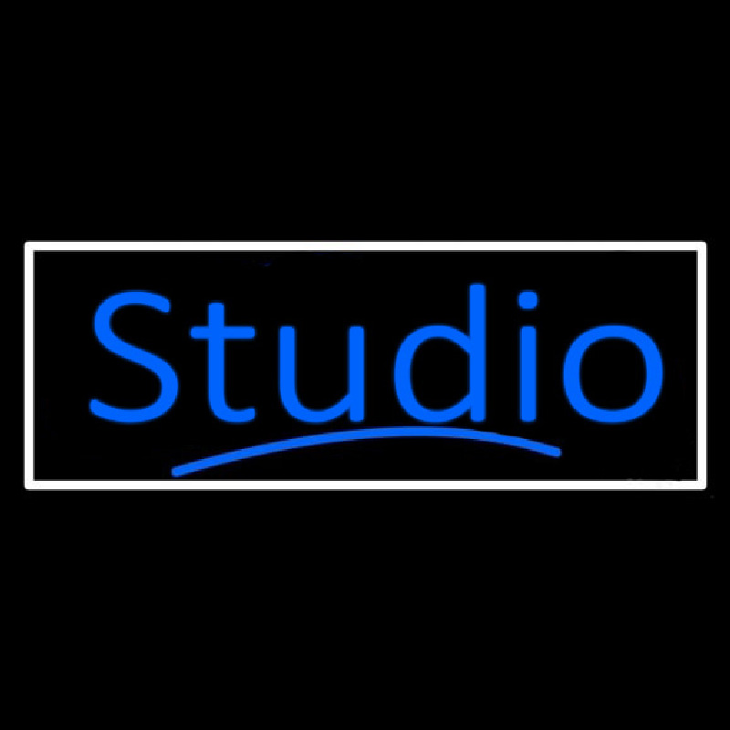 Blue Studio With White Border Neontábla