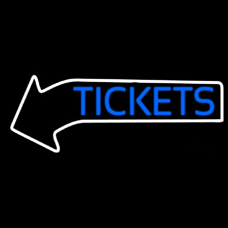 Blue Tickets With Arrow Neontábla