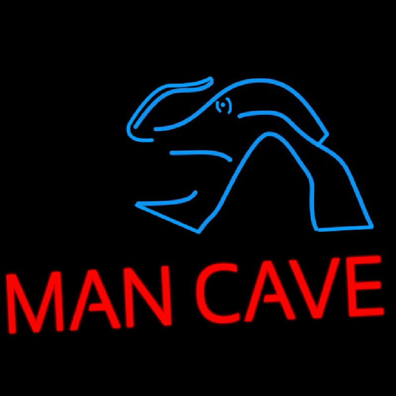 Blue Waves Red Man Cave Neontábla