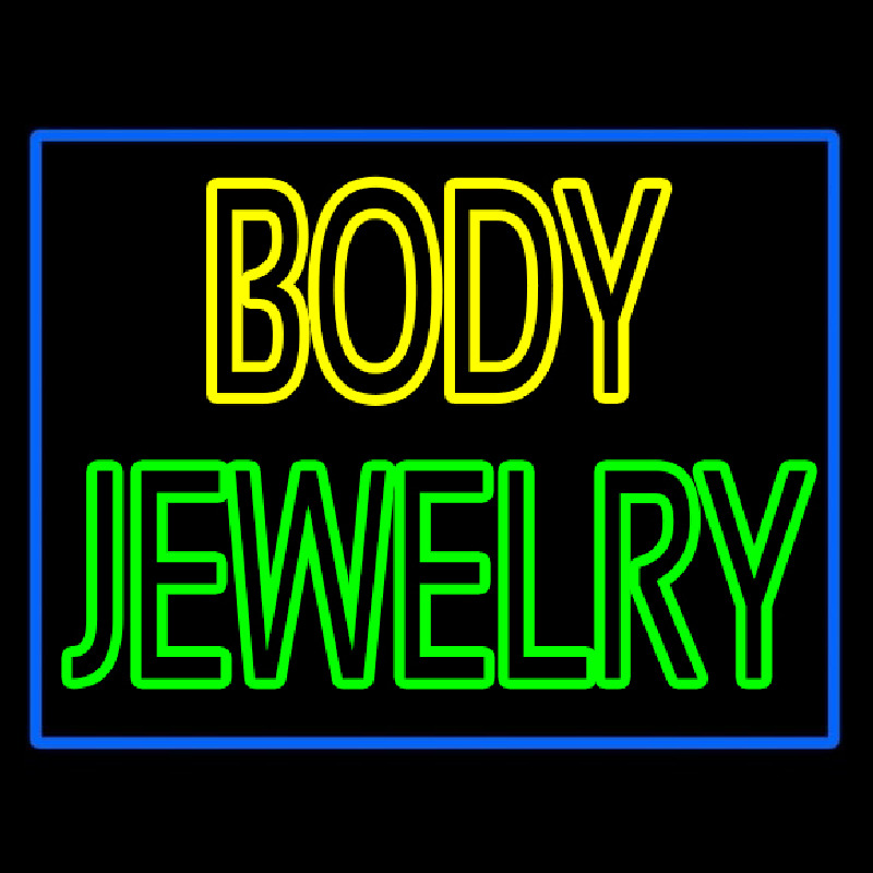 Body Jewelry Blue Border Neontábla