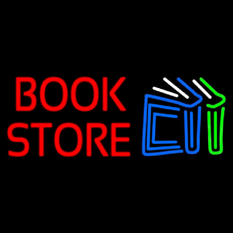 Book Store With Book Logo Neontábla