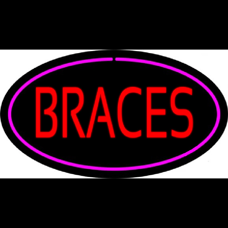 Braces Oval Pink Neontábla