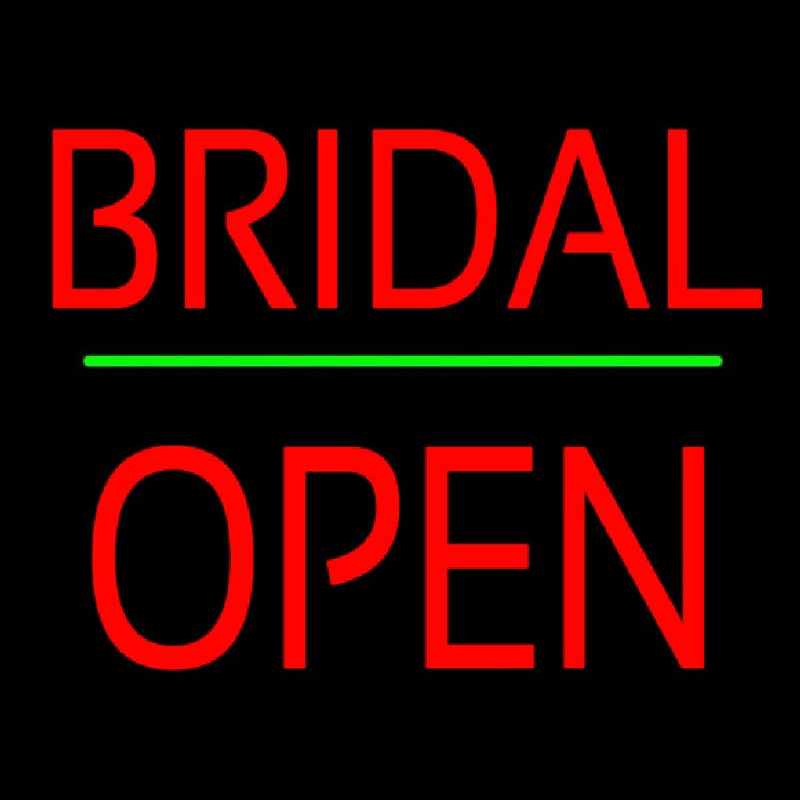 Bridal Block Open Green Line Neontábla