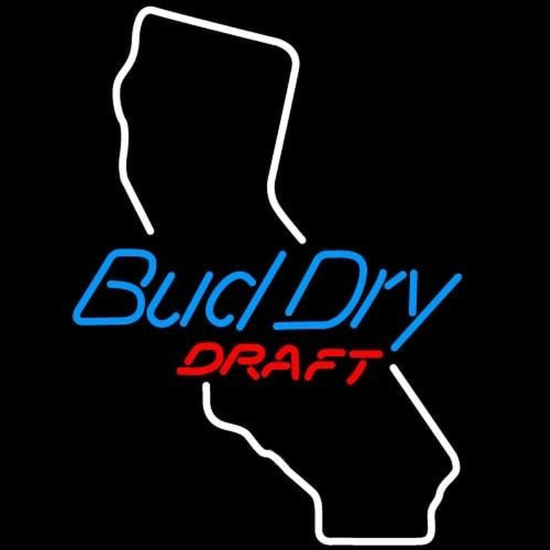 Bud Dry California Beer Sign Neontábla