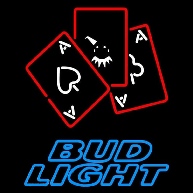 Bud Light Ace And Poker Beer Sign Neontábla