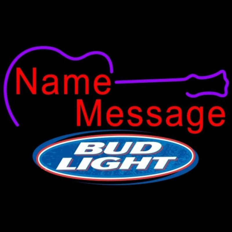 Bud Light Acoustic Guitar Beer Sign Neontábla