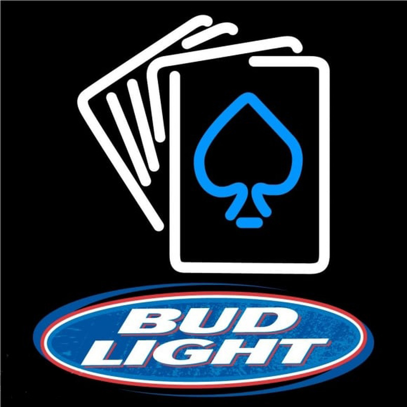 Bud Light Cards Beer Sign Neontábla