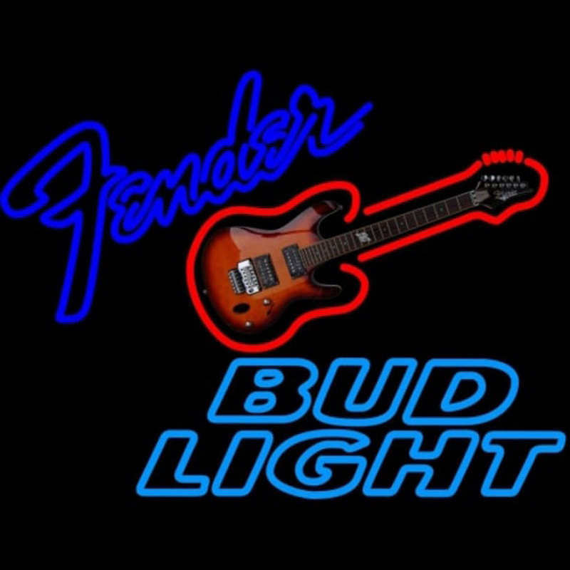 Bud Light Fender Guitar Beer Sign Neontábla