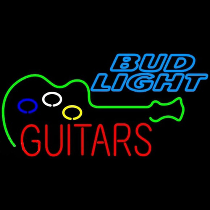 Bud Light Guitar Flashing Beer Sign Neontábla