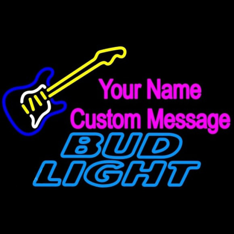 Bud Light Guitar Logo Beer Sign Neontábla