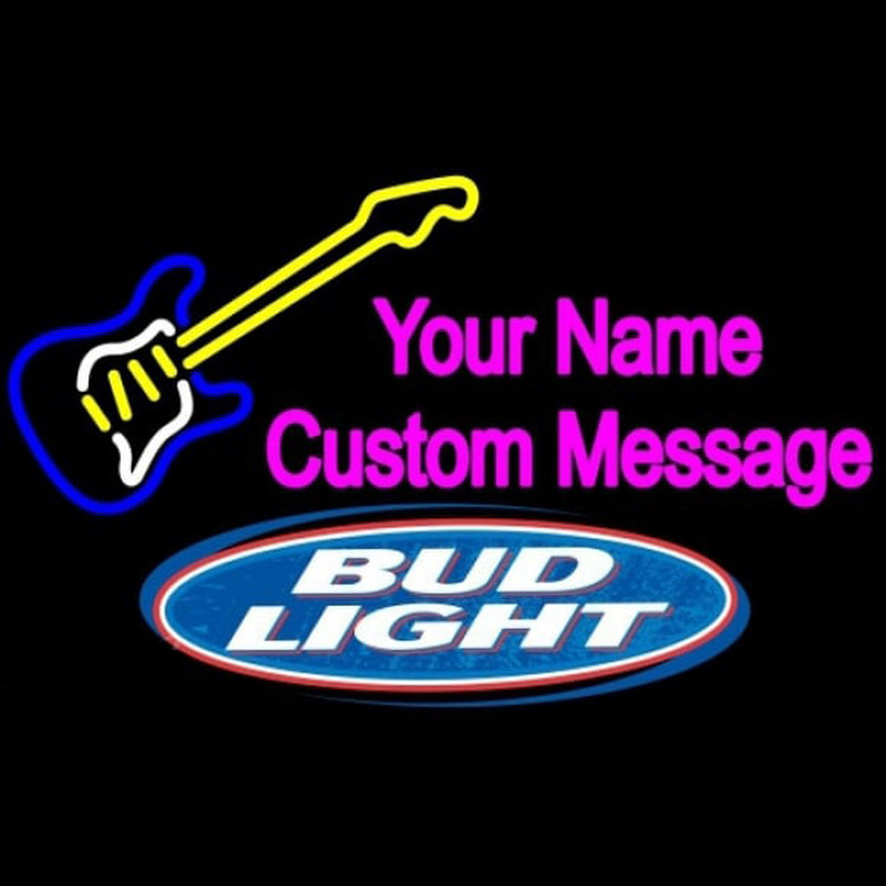 Bud Light Guitar Logo Beer Sign Neontábla