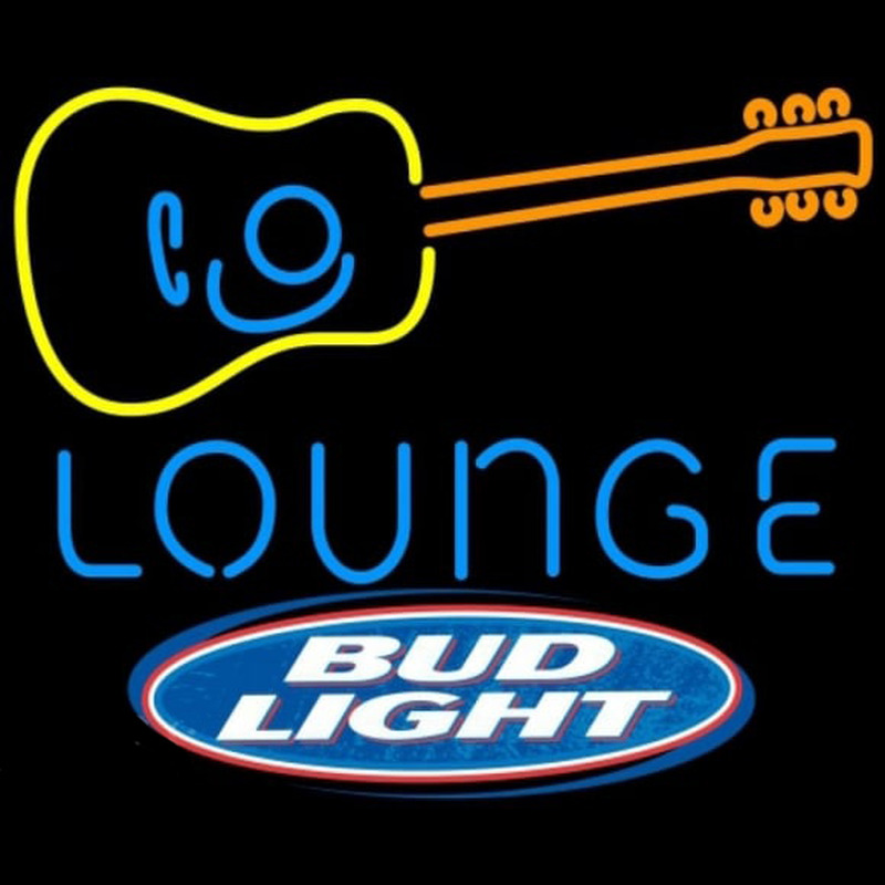 Bud Light Guitar Lounge Beer Sign Neontábla