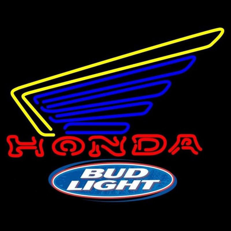 Bud Light Logo Honda Motorcycles Gold Wing Beer Sign Neontábla