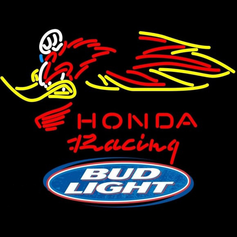 Bud Light Logo Honda Racing Woody Woodpecker Crf 250450 Beer Sign Neontábla