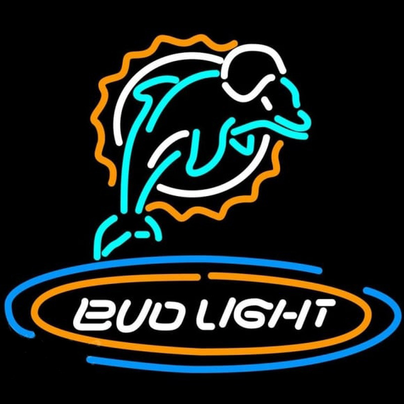 Bud Light Miami Dolphins Beer Sign Neontábla