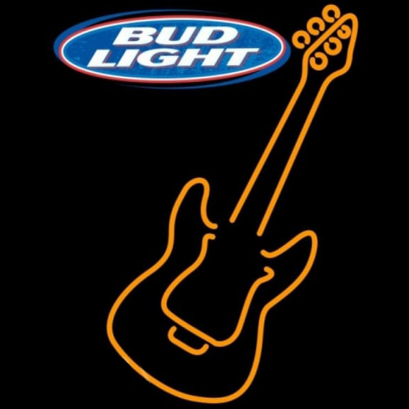 Bud Light Only Orange Guitar Beer Sign Neontábla