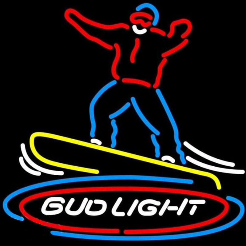 Bud Light Snowboarder Beer Sign Neontábla