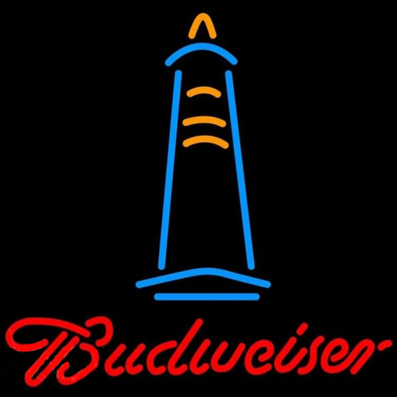 Budweise Lighthouse Beer Sign Neontábla