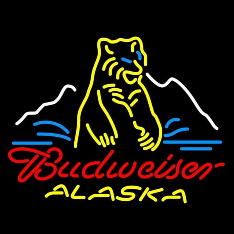 Budweiser Alaska Polar Bear Beer Sign Neontábla