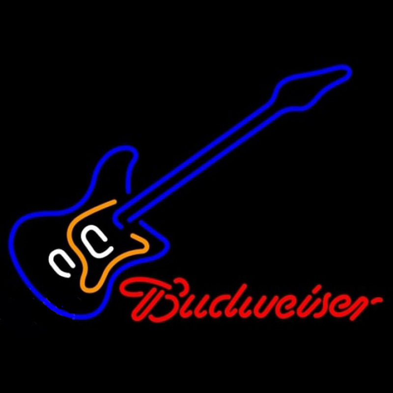 Budweiser Blue Electric Guitar Beer Sign Neontábla