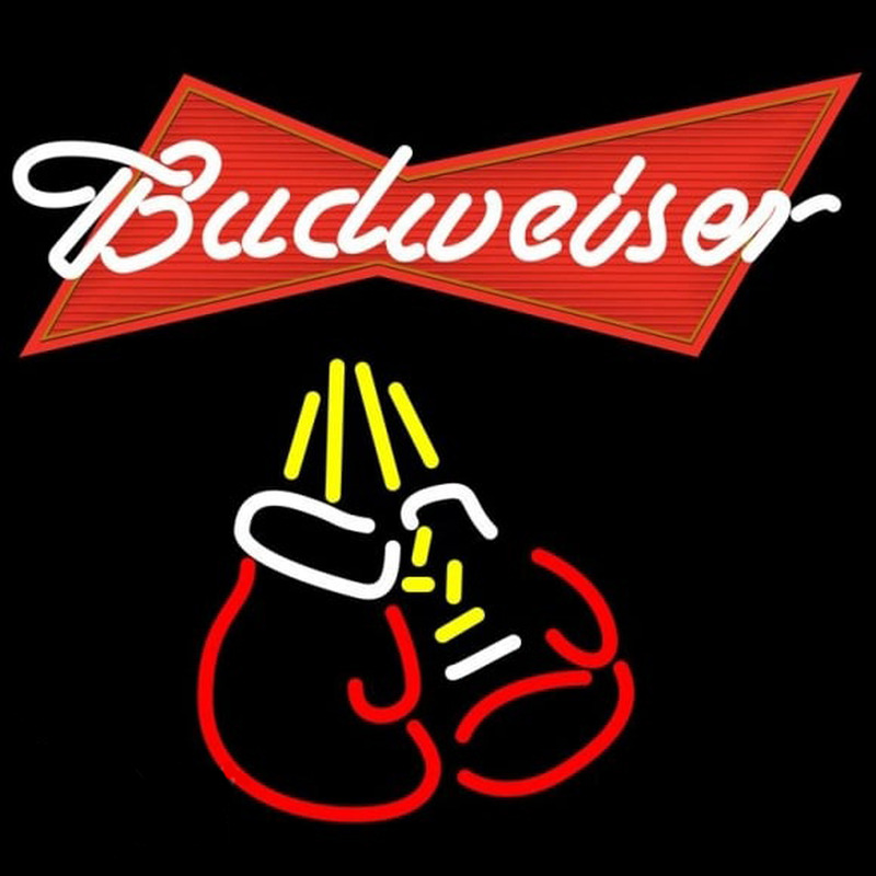 Budweiser Bo ing Gloves Beer Sign Neontábla