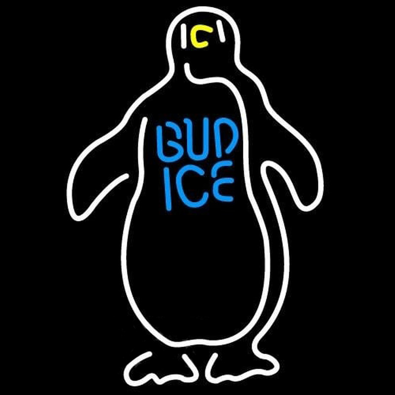 Budweiser Bud Ice Penguin Beer Sign Neontábla