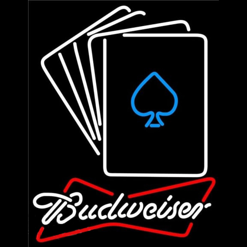 Budweiser Cards Beer Sign Neontábla