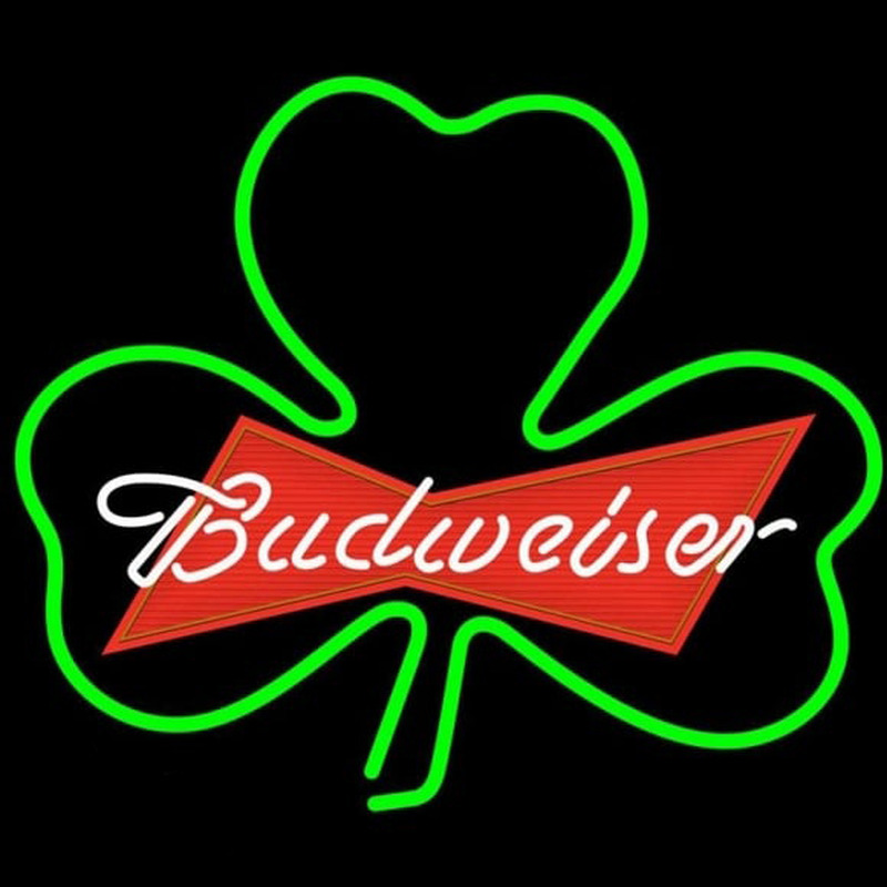 Budweiser Green Clover Beer Sign Neontábla