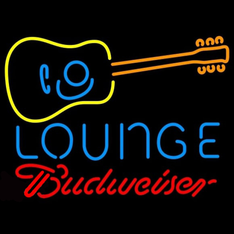 Budweiser Guitar Lounge Beer Sign Neontábla
