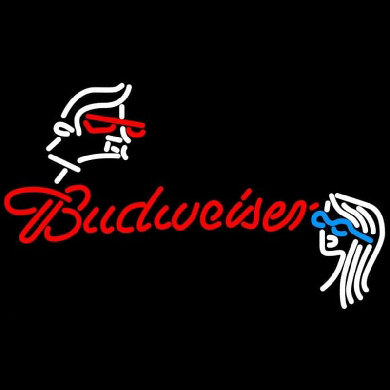 Budweiser Guy Girl Beer Sign Neontábla