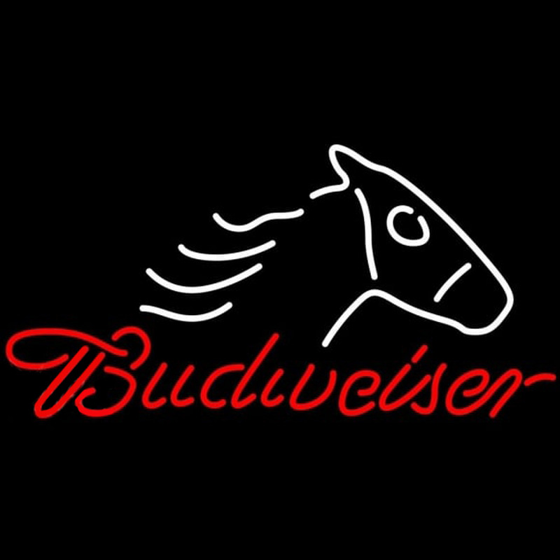 Budweiser Horse Head Beer Sign Neontábla