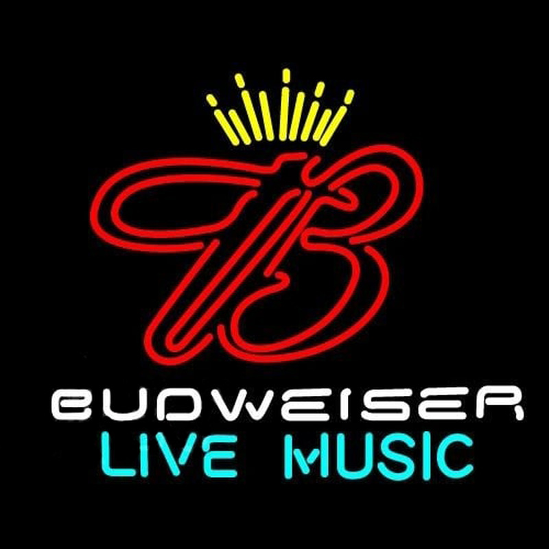 Budweiser Live Music 2 Beer Sign Neontábla