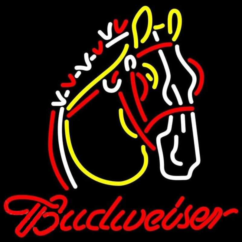 Budweiser Logo Horse Beer Sign Neontábla