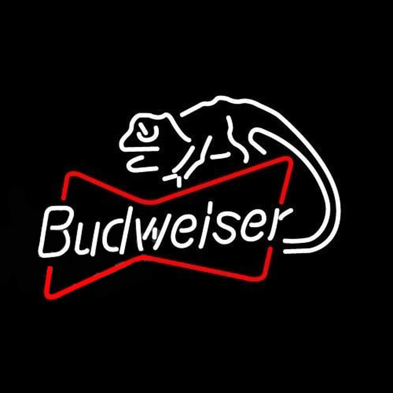 Budweiser Louie Lizard Bowtie Beer Sign Neontábla
