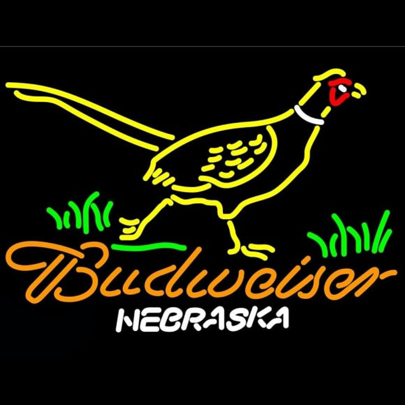 Budweiser Nebraska Pheasant Beer Sign Neontábla