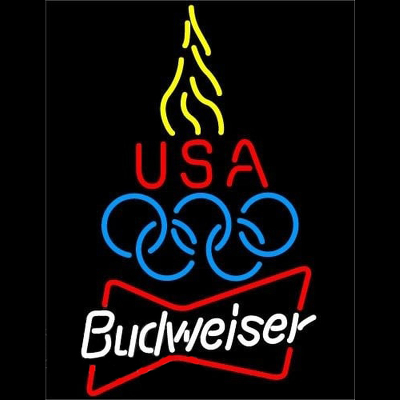 Budweiser Olympic Torch Beer Sign Neontábla