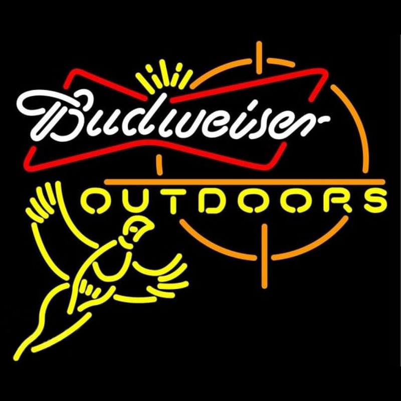 Budweiser Outdoors Pheasant Hunting Beer Sign Neontábla